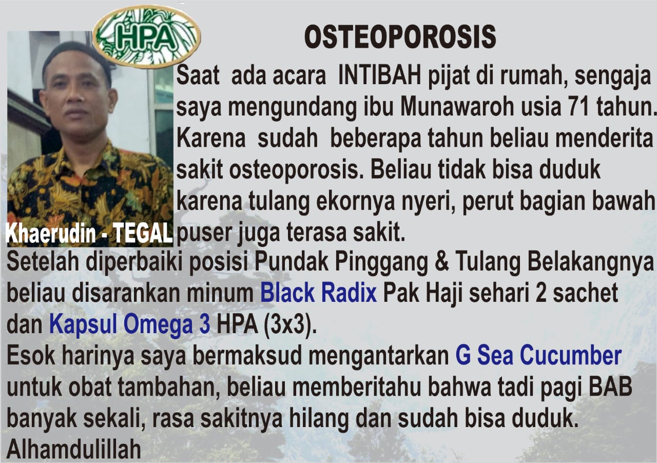 Osteprosis sembuh setelah konsumsi Kapsul Omega 3