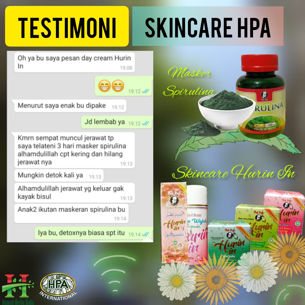 Testimoni Perawatan kulit dengan herba-herba HPA