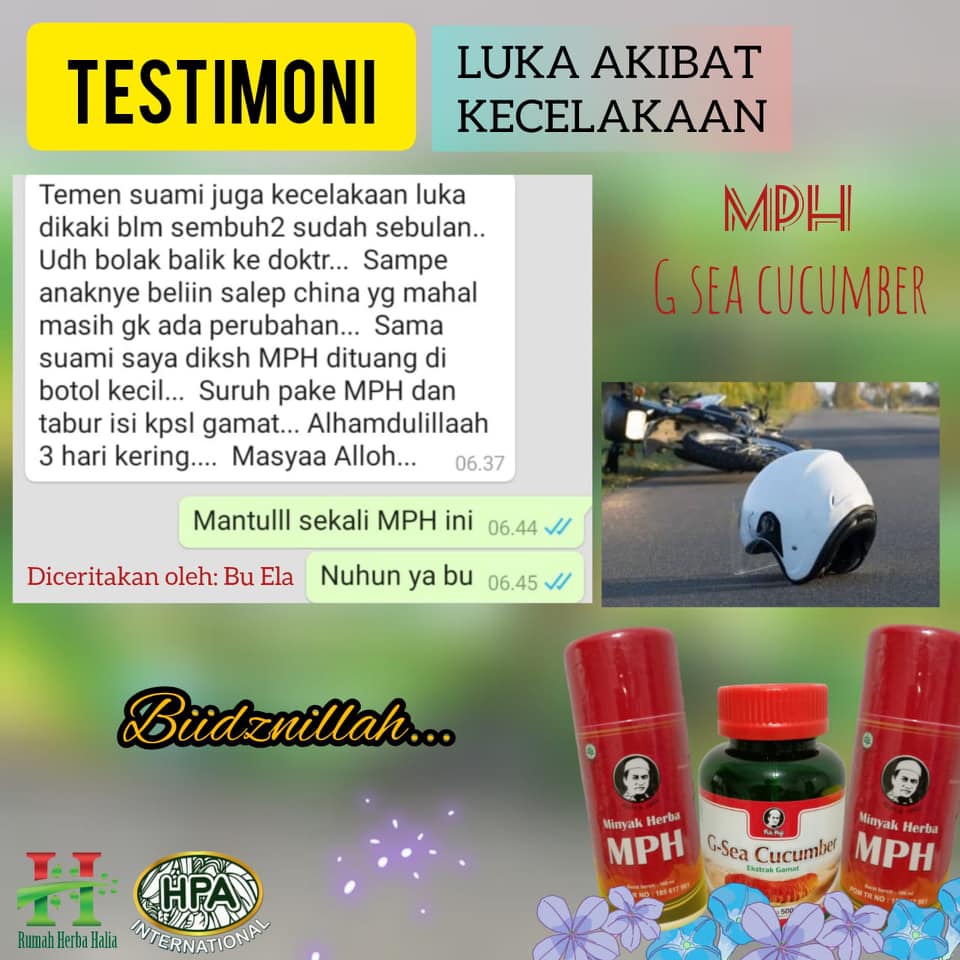 Testimoni MPH untuk Luka Akibat Kecelakaan