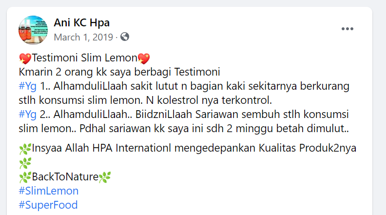 Testimoni Slim Lemon 3