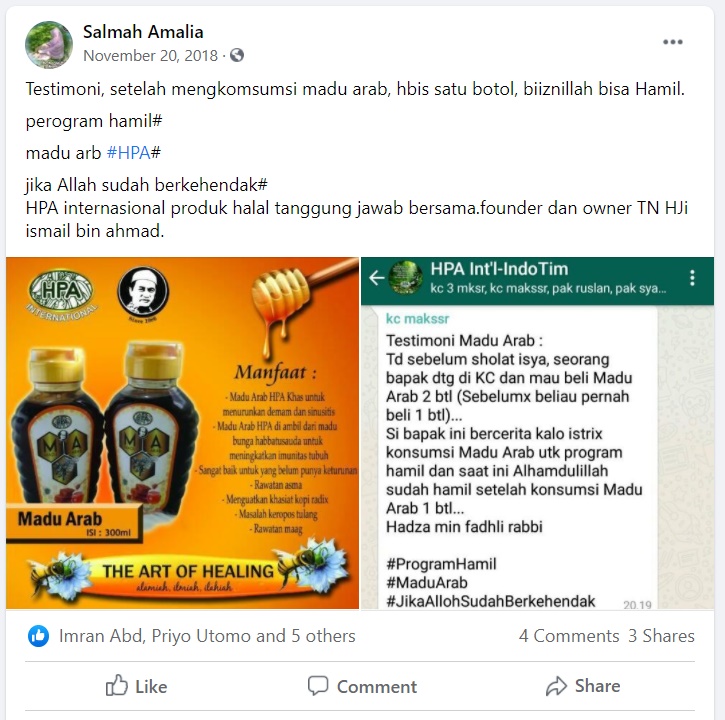 Testimoni Madu Arab 5