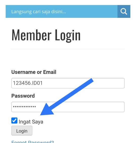 Isikan Nomor Member HPA Anda dan password yang telah diberikan