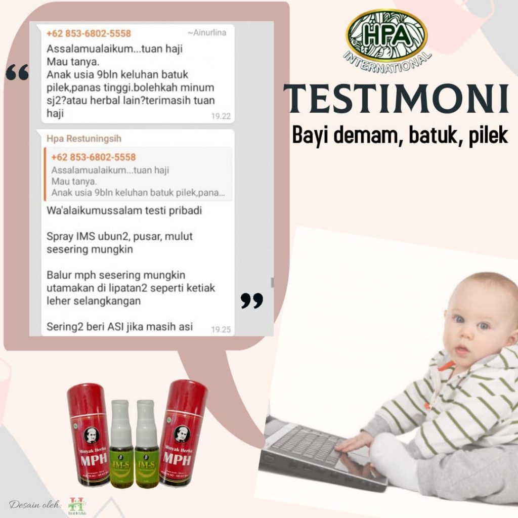 Testimoni Bayi demam, batuk dan pilek menggunakan MPH dan IM-S