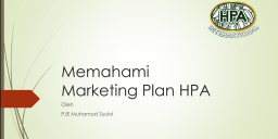 Memahami Marketing Plan HPA