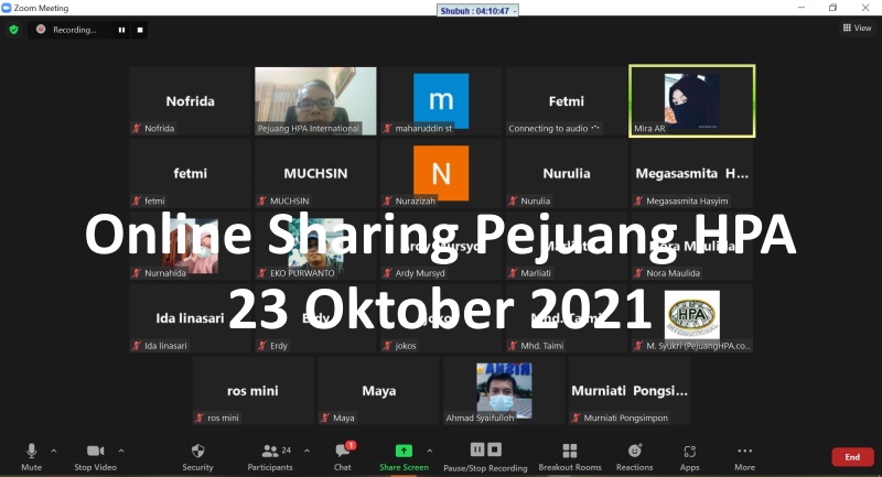 Online Sharing 23 Oktober 2021