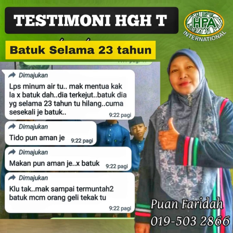 Testimoni HGH-T untuk batuk 23 tahun