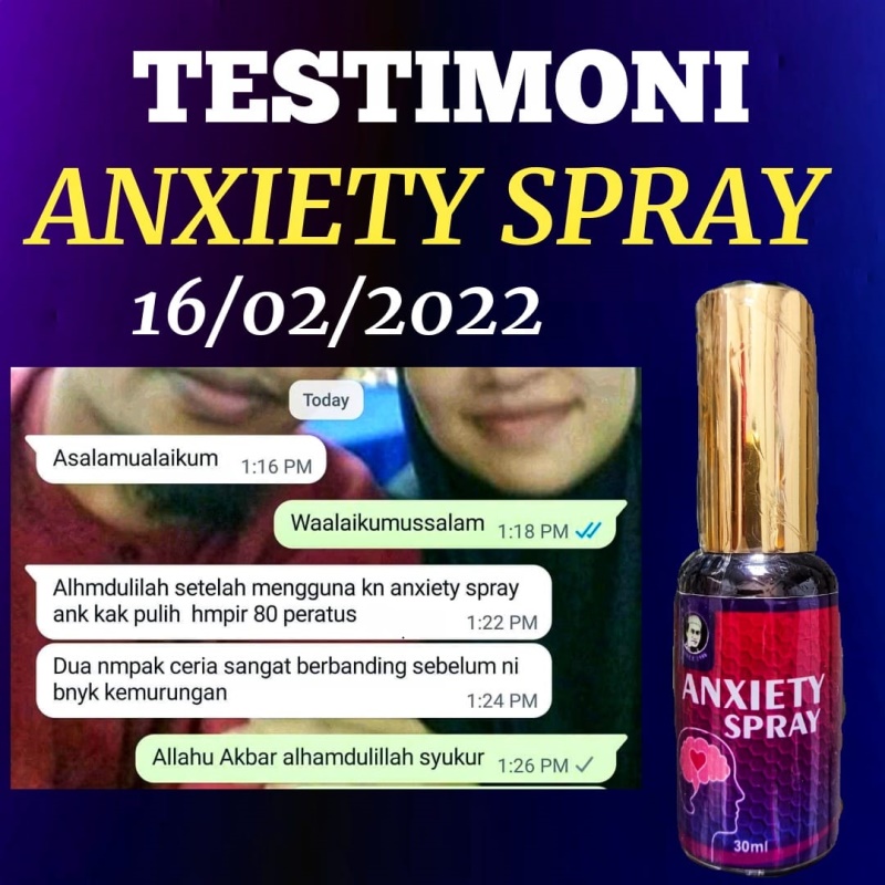 Testimoni Anxiety Spray untuk kemurungan