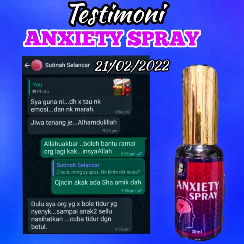 Testimoni Anxiety Spray untuk sukar tidur