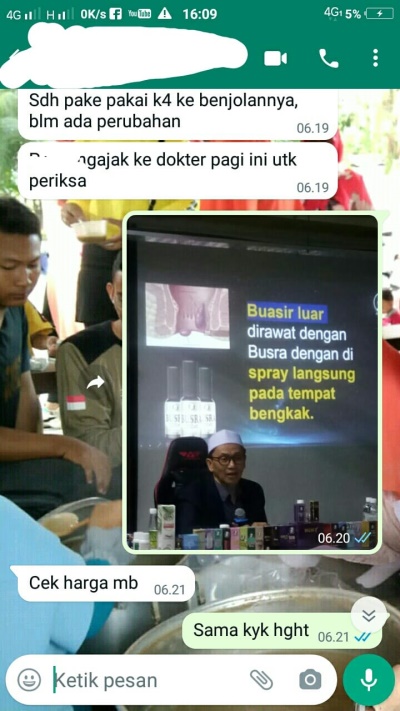 Tidak jadi operasi setelah pakai Busra Spray