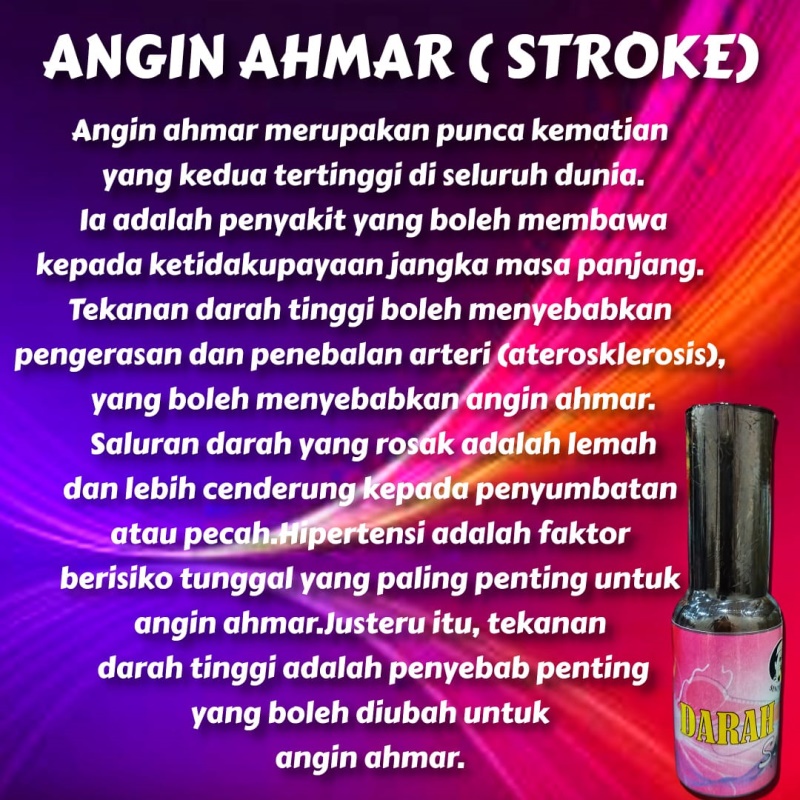 Tekanan darah tinggi salah satu sebab dari stroke