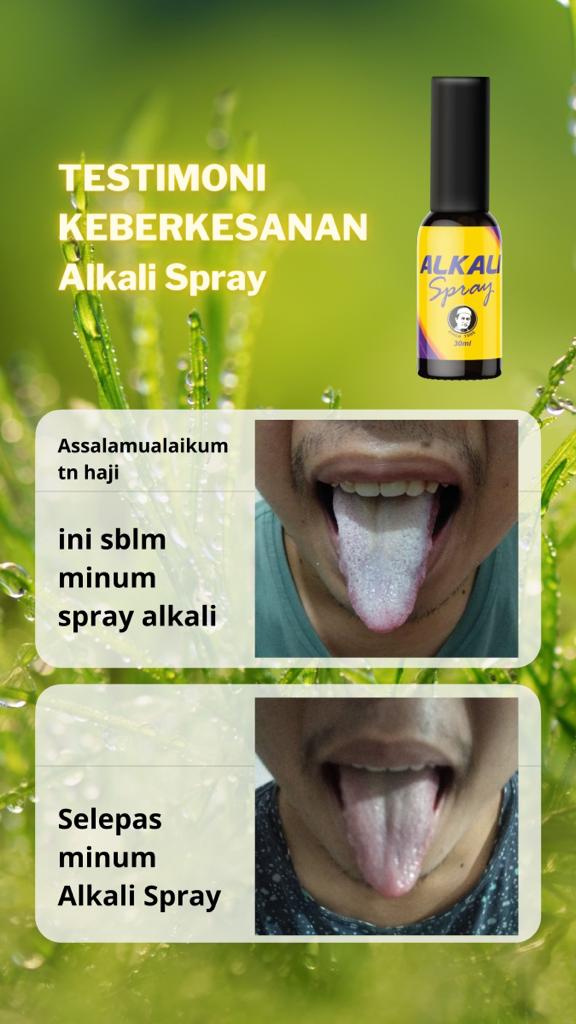 Testimoni Alkali Spray - Lidah putih jadi merah kembali