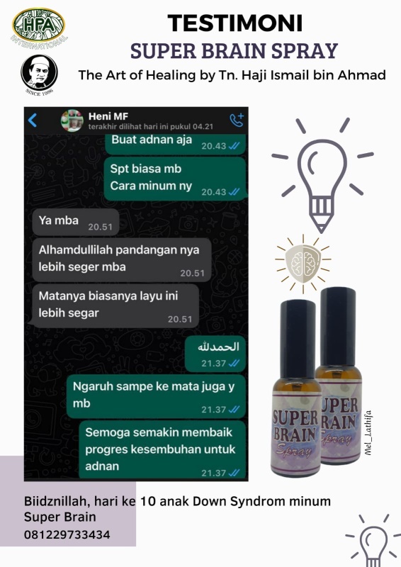 Testimoni Anak Down Syndrome setelah 10 hari pakai Super Brain