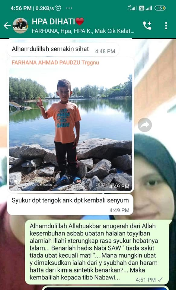 Testimoni Gout Spray untuk masalah ginjal - buah pinggang - anak umur 8 tahun