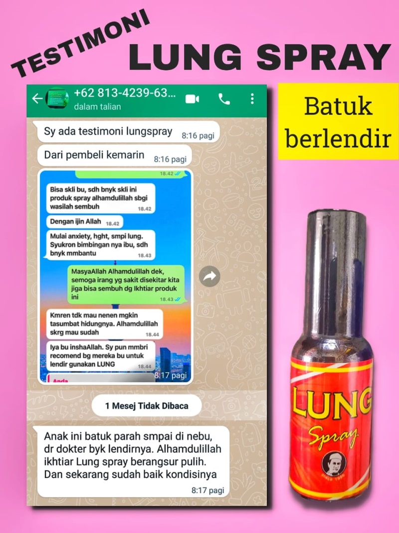 Testimoni Lung Spray untuk batuk berlendir